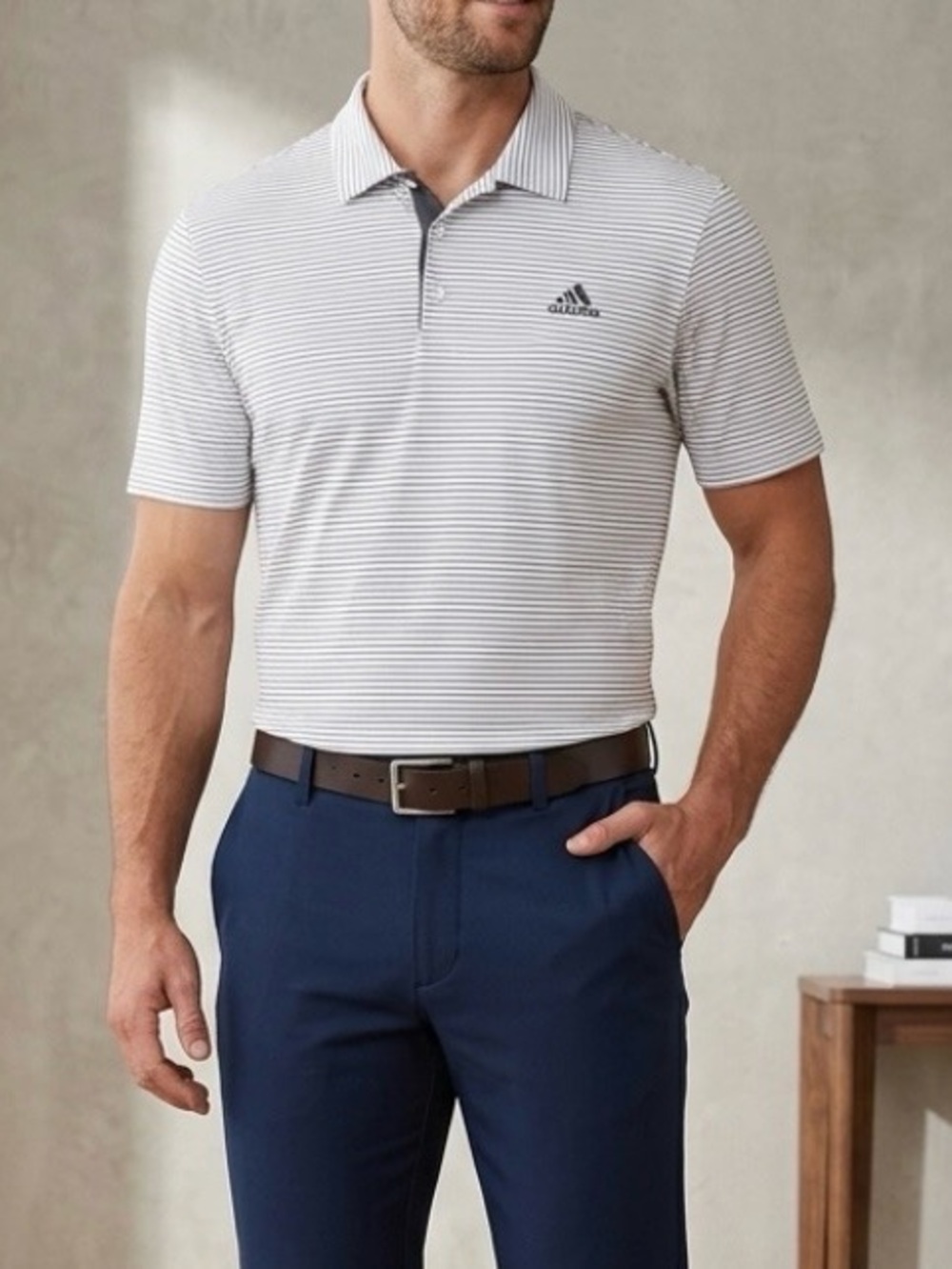 Adidas Performance Striped Golf Polo Size 2 XL